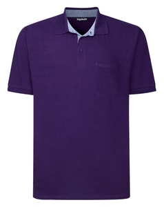 Bigdude Striped Textured Polo Shirt Plum